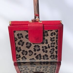FENDI KISS LOCK LEOPARD PRINT WALLET- Vintage